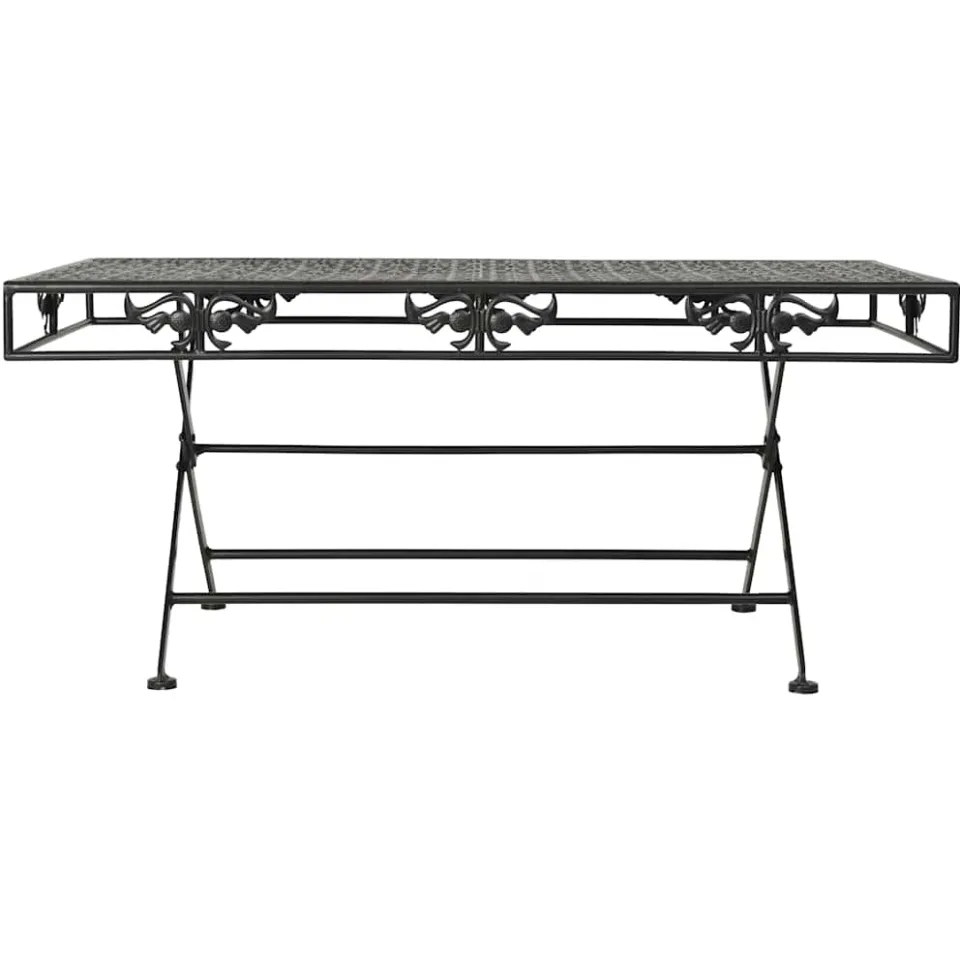 vidaXL Salontafel vintage stijl inklapbaar 100x50x45 cm metaal zwart, foto 2