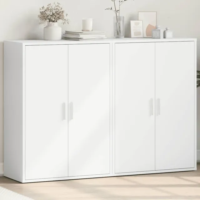 vidaXL Dressoirs 2 st 60x31x84 cm bewerkt hout wit, foto 2