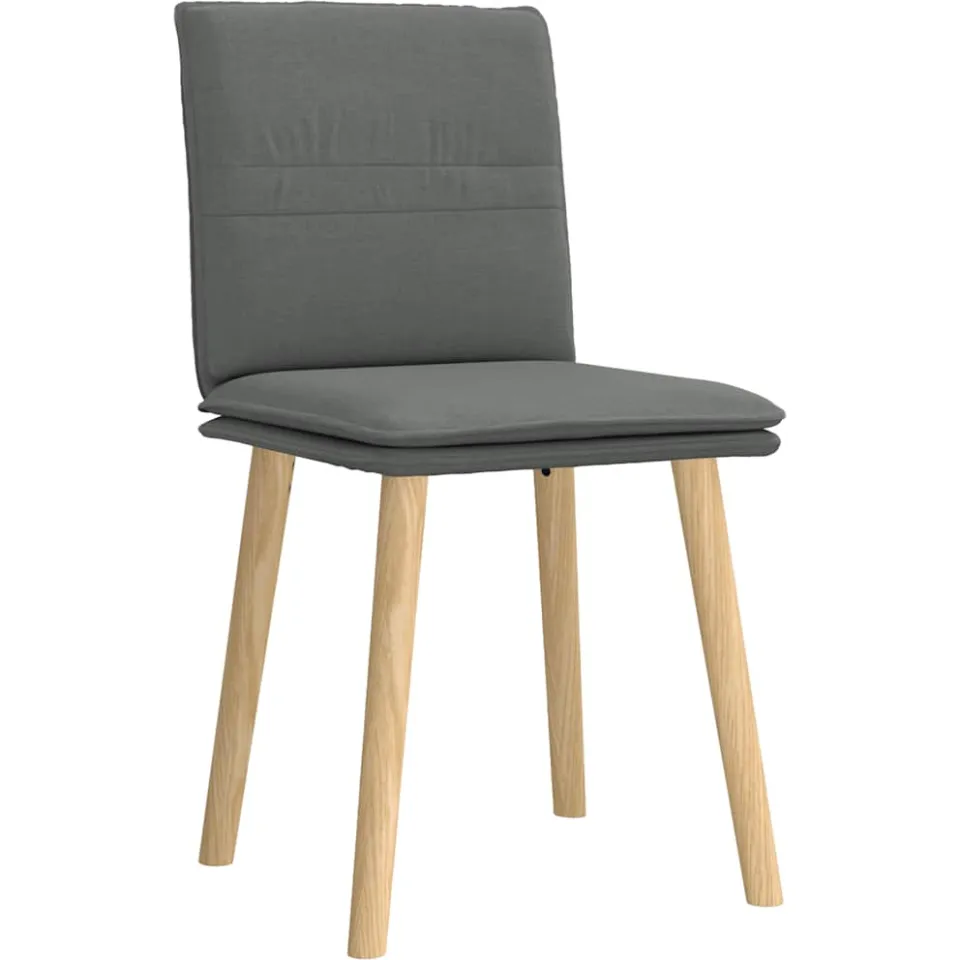 vidaXL Eetkamerstoelen 2 st stof donkergrijs