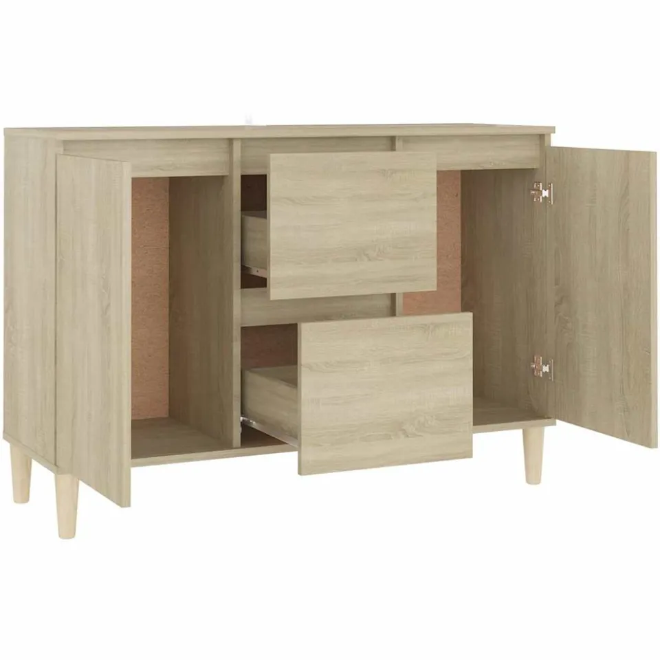 vidaXL Dressoir 101x35x70 cm bewerkt hout sonoma eikenkleurig Bruin