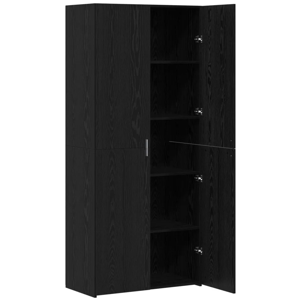 vidaXL Hoge kast Zwart Eiken 80 x 42 x 185 cm, foto 3