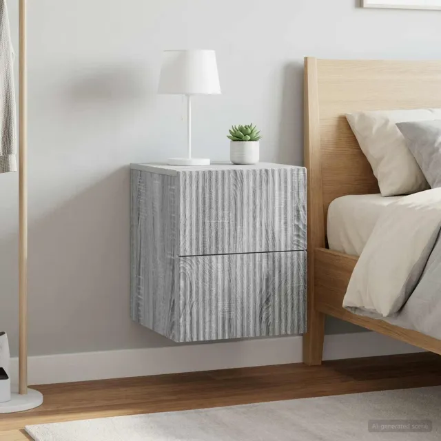 vidaXL Wandbeugel Bedkast 2 st Grijs sonoma 33 x 34,5 x 40 cm, foto 2