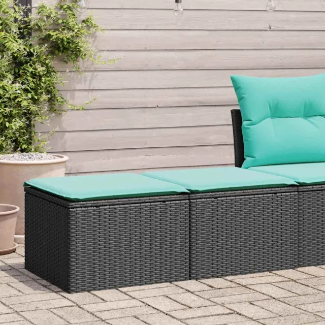 vidaXL 2-delige Loungeset met kussens poly rattan acacia zwart, foto 2