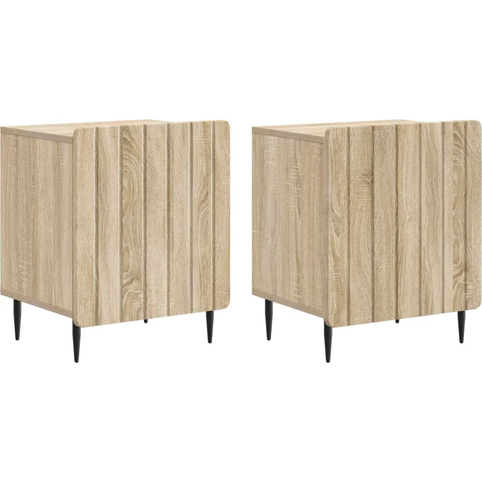 vidaXL Nachtkastje 2 st Sonoma Eiken 43 x 34,5 x 52 cm Bewerkt hout, foto 3