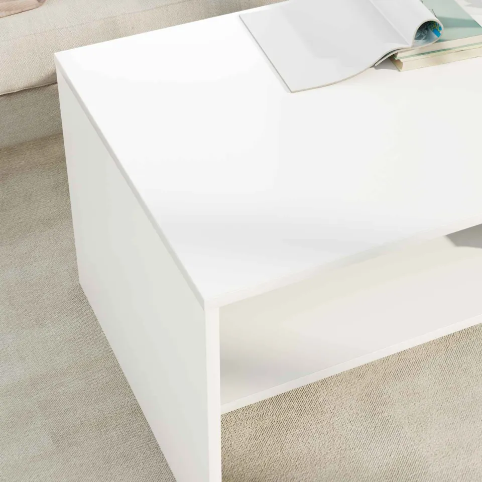 vidaXL Salontafel Wit 100 x 50 x 40 cm Bewerkt hout, foto 4