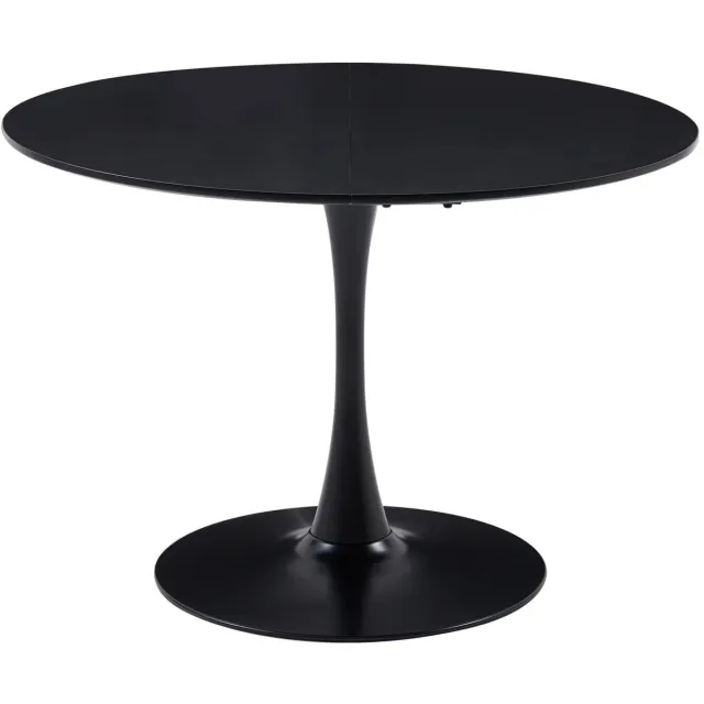 VIEMAE Eettafel rond - Ronde eettafel - Tafel - Ronde tafel - Keukentafel - Keukentafel rond - Meubels - Zwart - 110cm - Modern