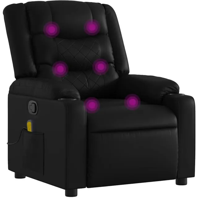 vidaXL Massagestoel - van - zwart - kunstleer