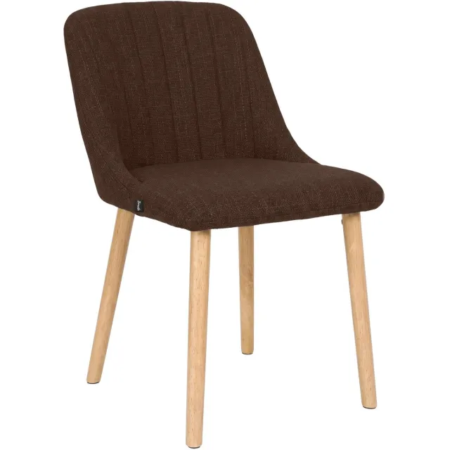CLP Eetkamerstoel Arie - Houten Onderstel - Scandinavisch - Stof/bruin