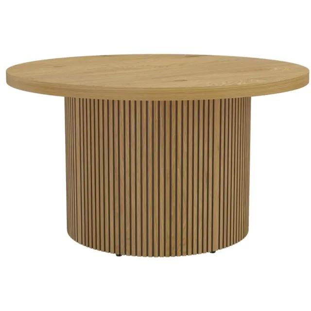 emvae Salontafel - Bijzettafel - Ronde salontafel - Tafel - Koffietafel - Ø80 cm - Natural Houtkleur Bruin