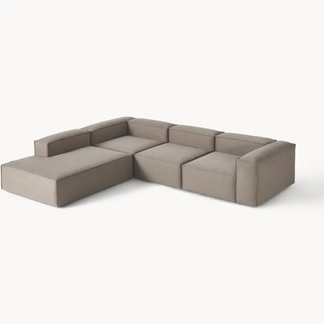 Westwing Collection Modulaire hoekbank Lennon (4-zits) Taupe
