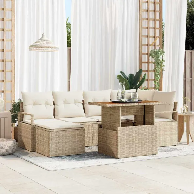 vidaXL Tuin Sofa Set 10 st poly rattan Bruin