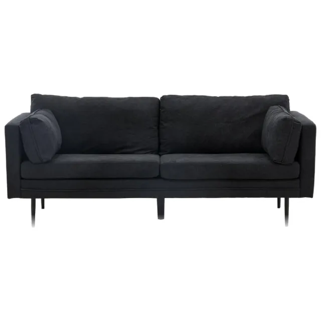 QUVIO Bank Rochester - Scandinavisch Design - Zwart Linnen - 3-zits Sofa