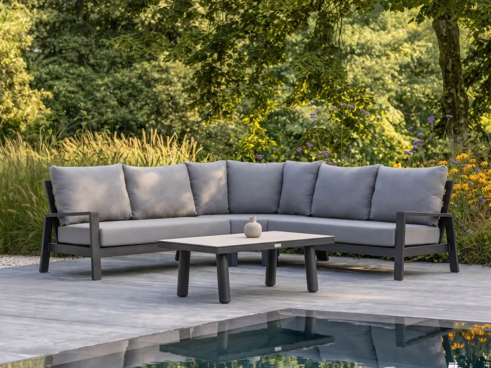 Tierra Outdoor Musone hoek loungeset 4-delig 5-zits grijs, foto 4