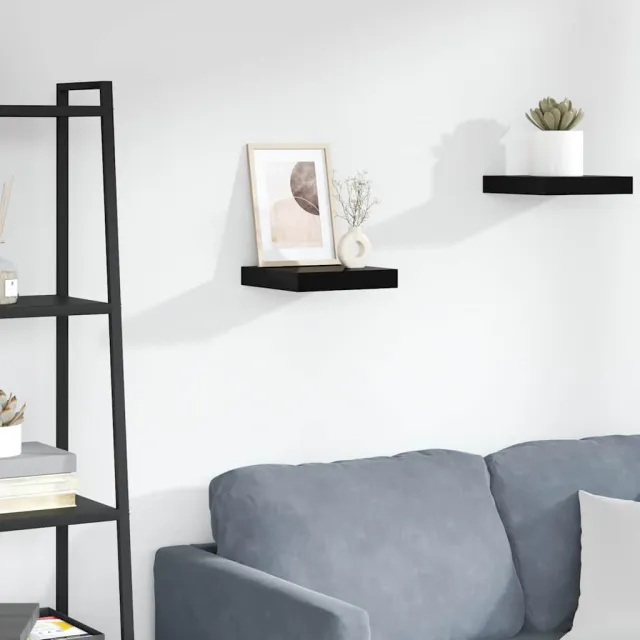 vidaXL Wandschap zwevend 23x23,5x3,8 cm MDF hoogglans zwart