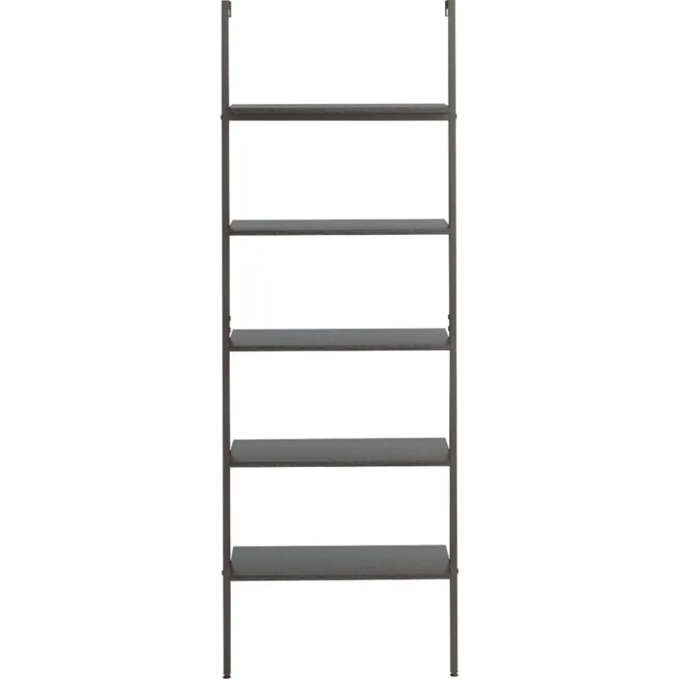 vidaXL Ladderrek met 5 schappen 64x35x185 cm zwart