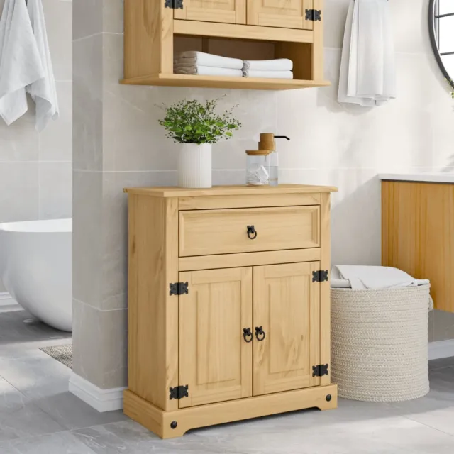 vidaXL Badkamerkast Corona 70x33x80 cm massief grenenhout bruin, foto 2