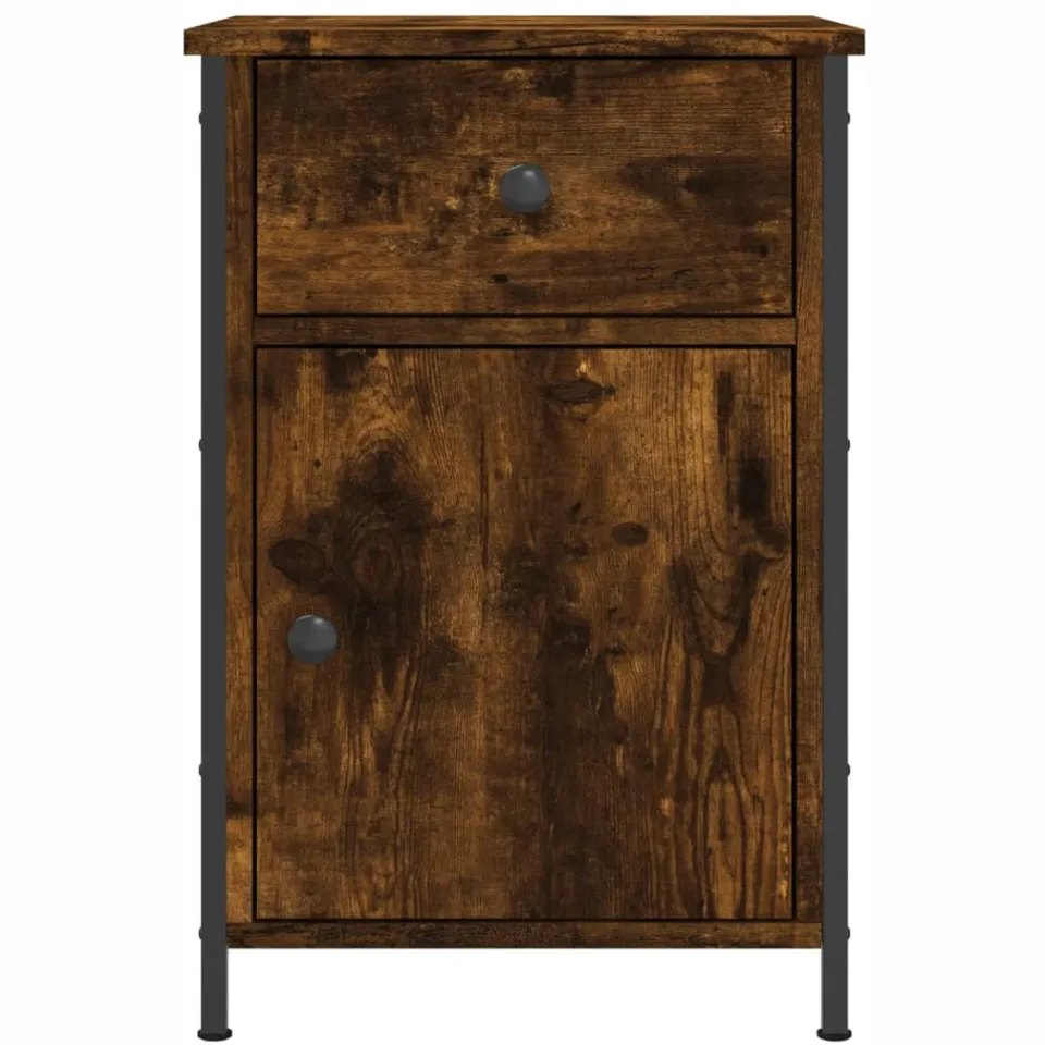 vidaXL Nachtkastje 40x42x60 cm bewerkt hout gerookt eikenkleurig