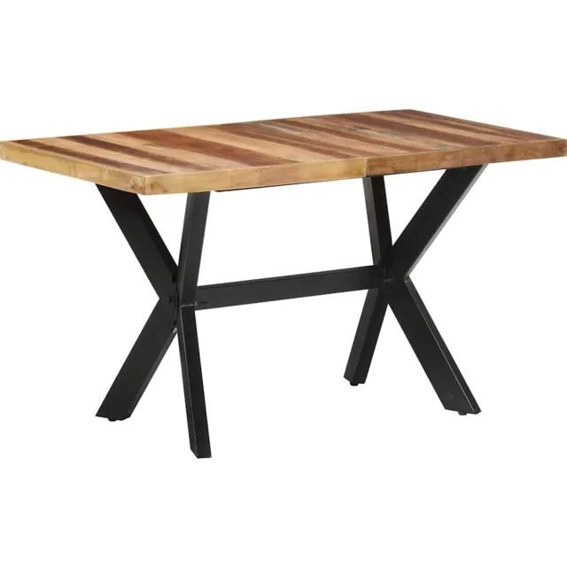 vidaXL Eettafel 140x70x75 cm massief hout met honingkleurige afwerking Bruin