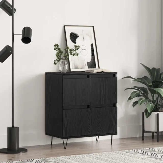 vidaXL Dressoir Zwart Eiken 60 x 35 x 70 cm, foto 2