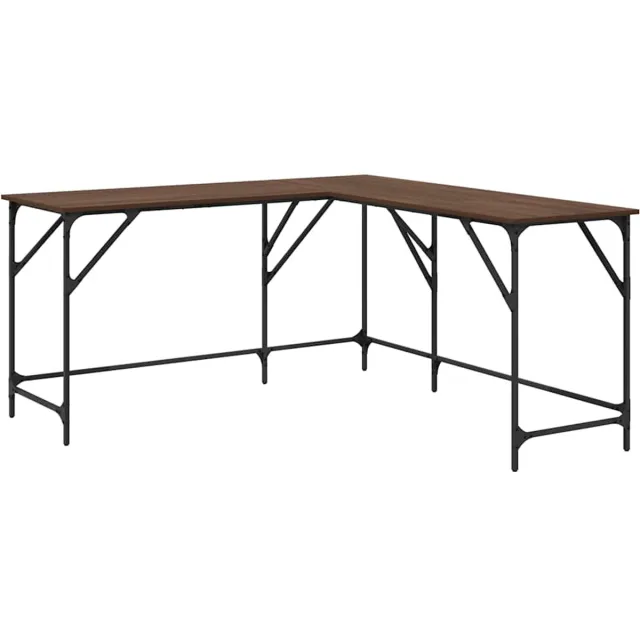 vidaXL Bureau - 149x149x75 - cm - bewerkt - hout - bruin - eikenkleur bruineiken