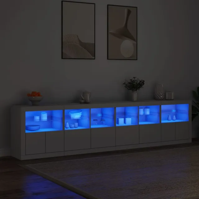 vidaXL Dressoir met LED-verlichting 283x37x67 cm wit