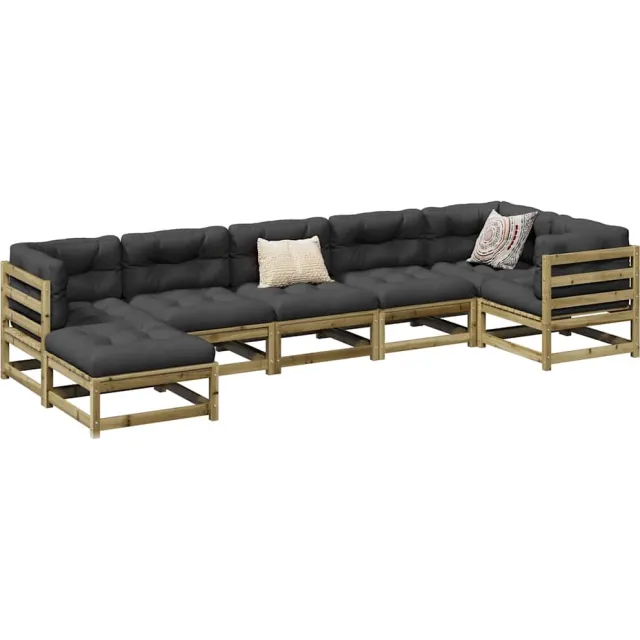vidaXL 7-delige Loungeset geïmpregneerd grenenhout bruin, foto 2