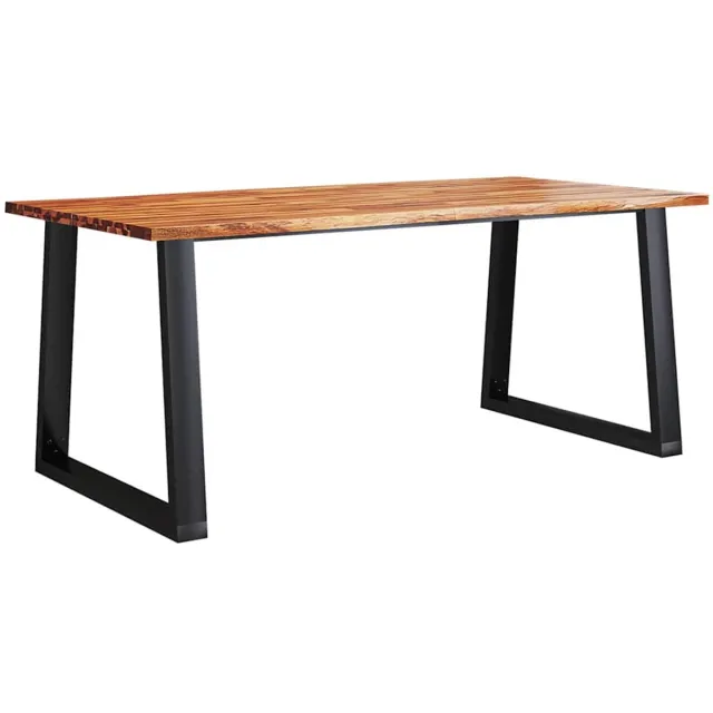 vidaXL Eettafel - met - natuurlijke - rand - 180x90x75 - cm - massief - acaciahout Bruin