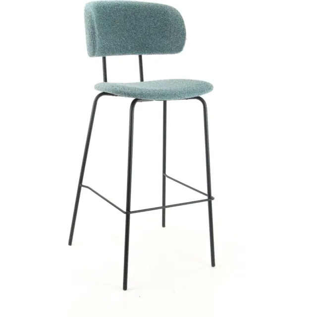 Workliving Barkruk Hoog Bo RS - Boucle Petrol - 82 CM Hoog Society Bo - Boucle Petrol