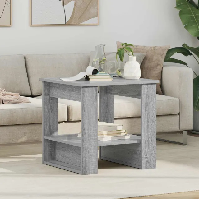 vidaXL Salontafel Grijs Sonoma 51 x 50 x 50 cm Bewerkt hout, foto 2