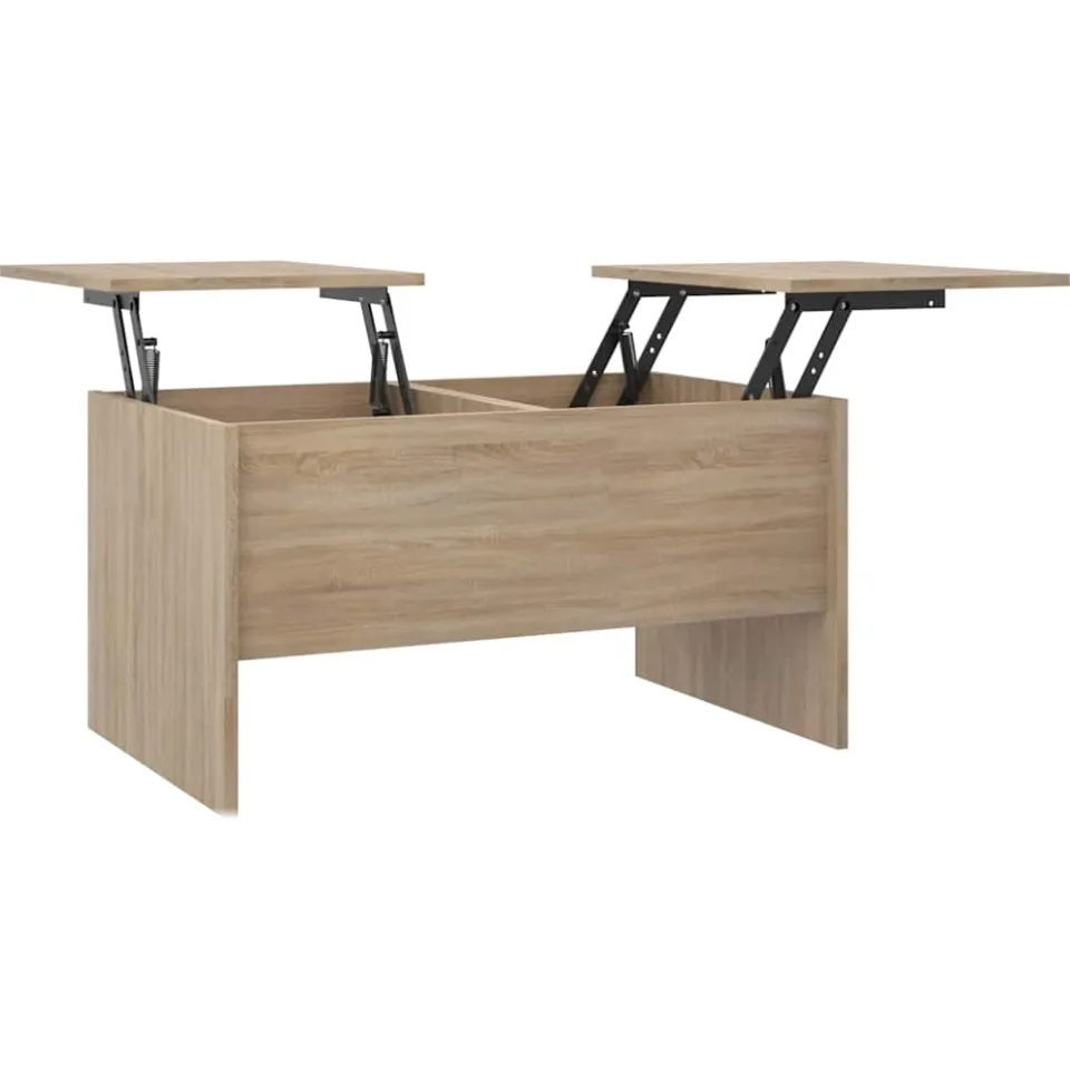 vidaXL Salontafel 80x50x42,5 cm bewerkt hout sonoma eikenkleurig Bruin
