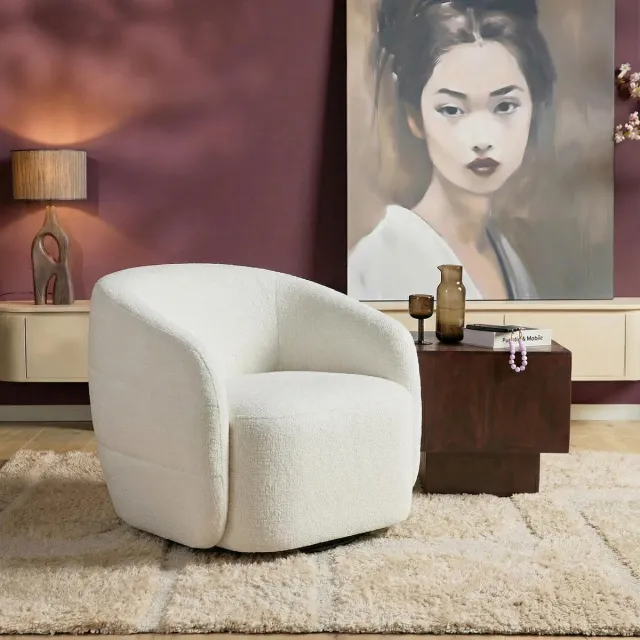 Starfurn Fauteuil Yara - Wit - 83x85x80 cm