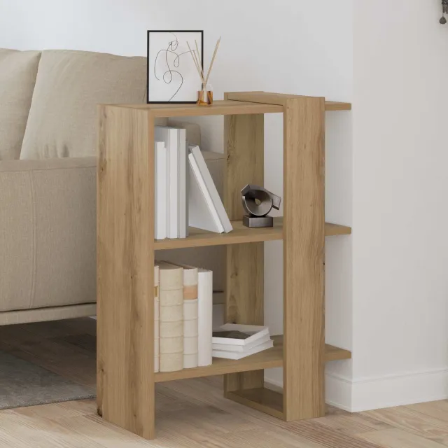 vidaXL Boekenkast 2-laags 52 x 25 x 71,5 cm Bewerkt hout Artisan Eiken, foto 2
