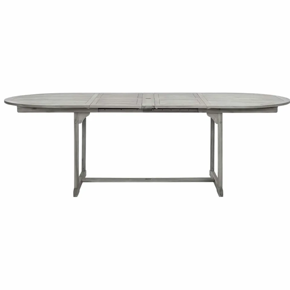 vidaXL Tuintafel (160-240)x100x75 cm massief acaciahout grijs, foto 4