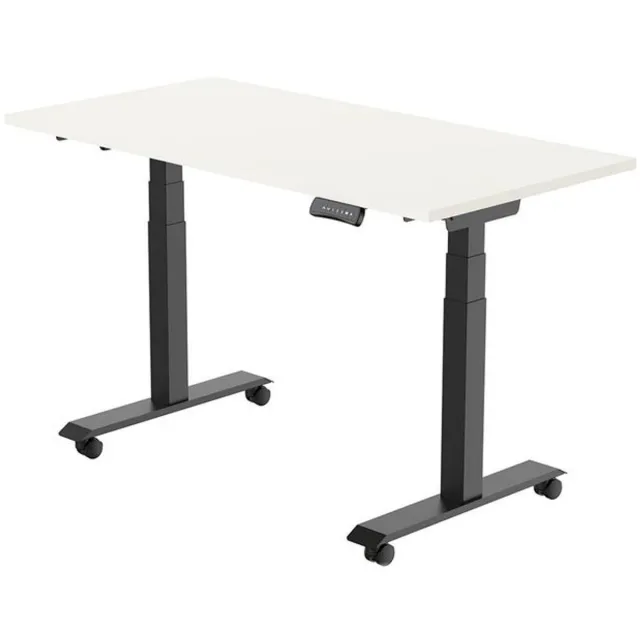 Euroseats Elektrisch Bureau - verstelbaar, opklapbaar en verrijdbaar - 160x80 cm - Zwart frame - Wit