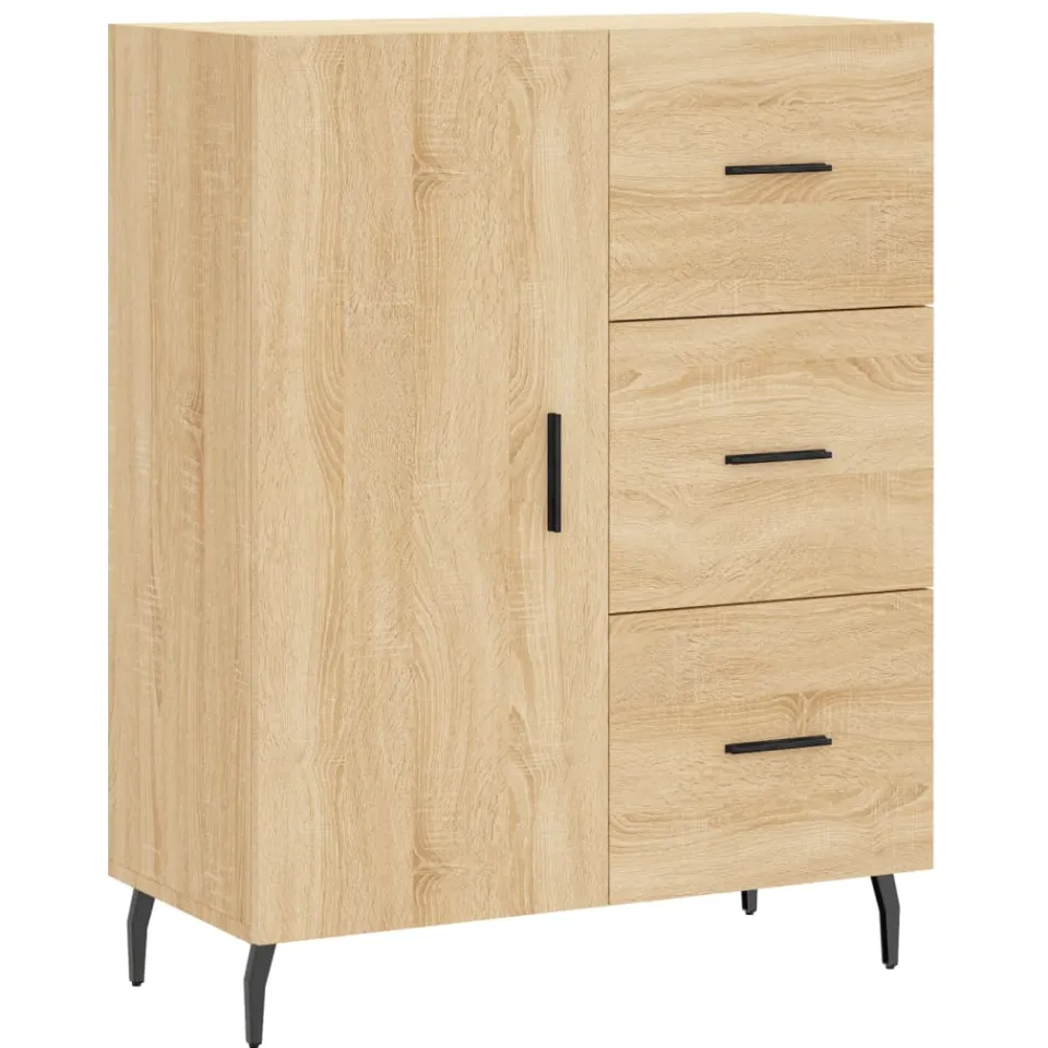vidaXL Dressoir 69,5x34x90 cm bewerkt hout sonoma eikenkleurig, foto 3