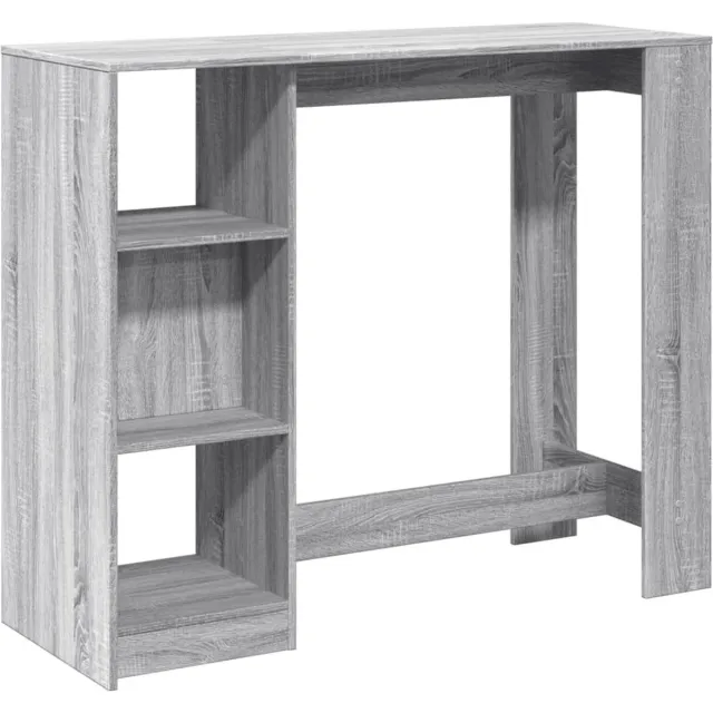 vidaXL Bartafel - met - schap - 124x46x103,5 - cm - bewerkt - hout - grijs - sonoma grijs sonoma eiken