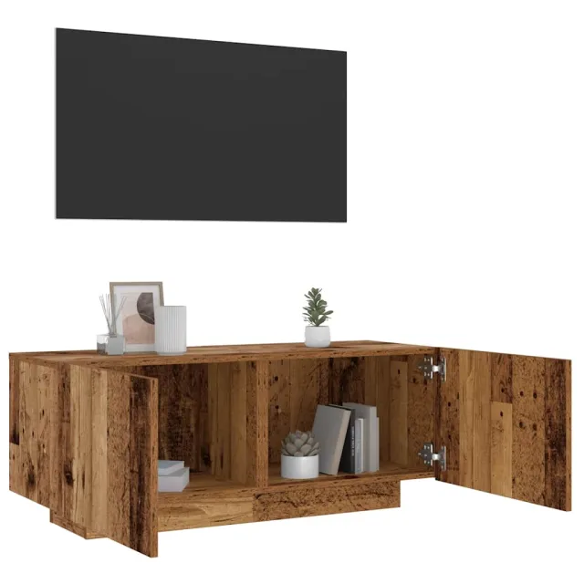 vidaXL Tv-meubel 100x35x40 cm bewerkt hout oud houtkleurig bruin