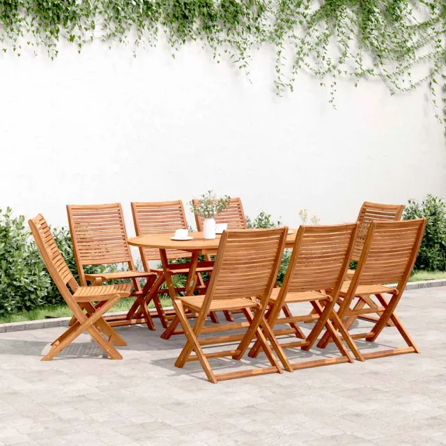 vidaXL Opklapbare stoelen, 8 stuks, 51x66x95 cm, massief acaciahout. Bruin