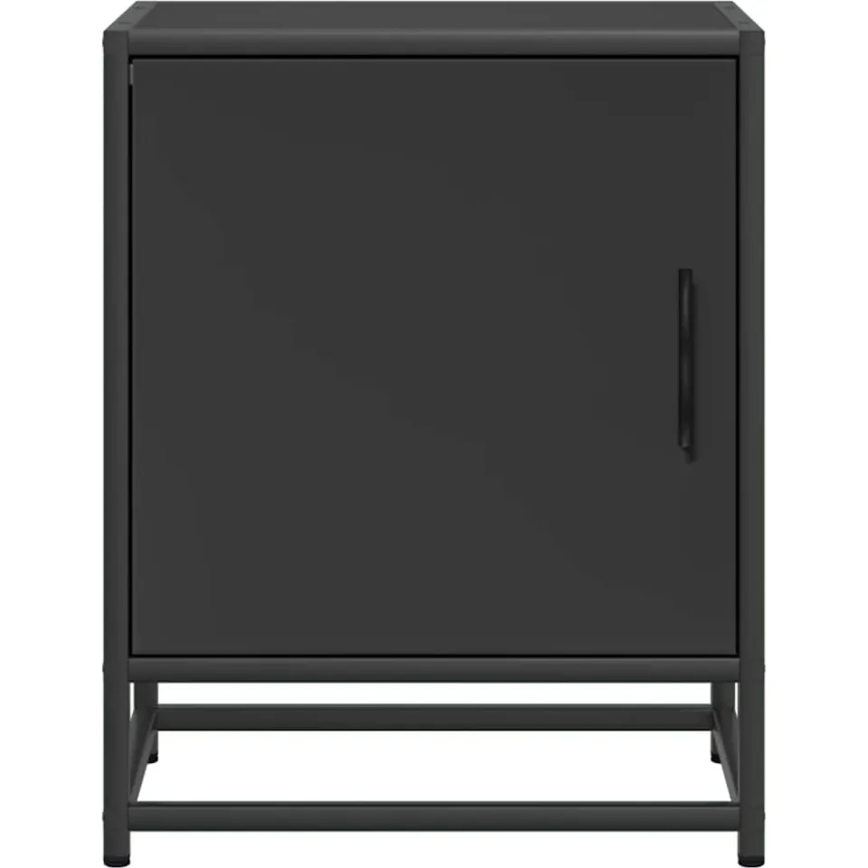vidaXL Nachtkastjes 2 st 40x31x50 cm bewerkt hout en metaal zwart, foto 4