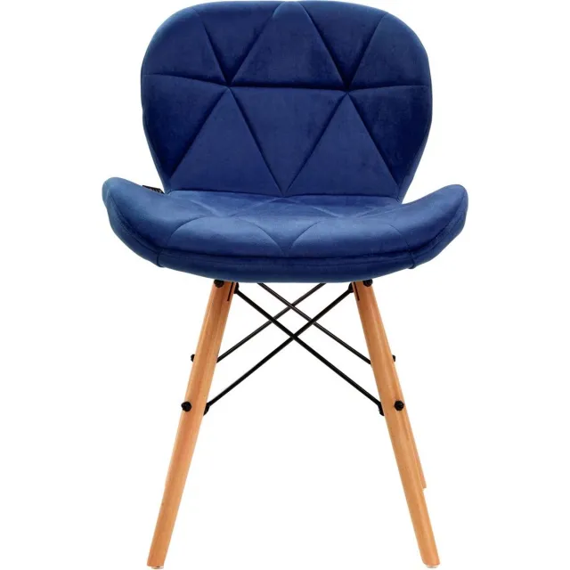 4rico Scandinavische stoel QS-186 marineblauw fluweel donkerblauw