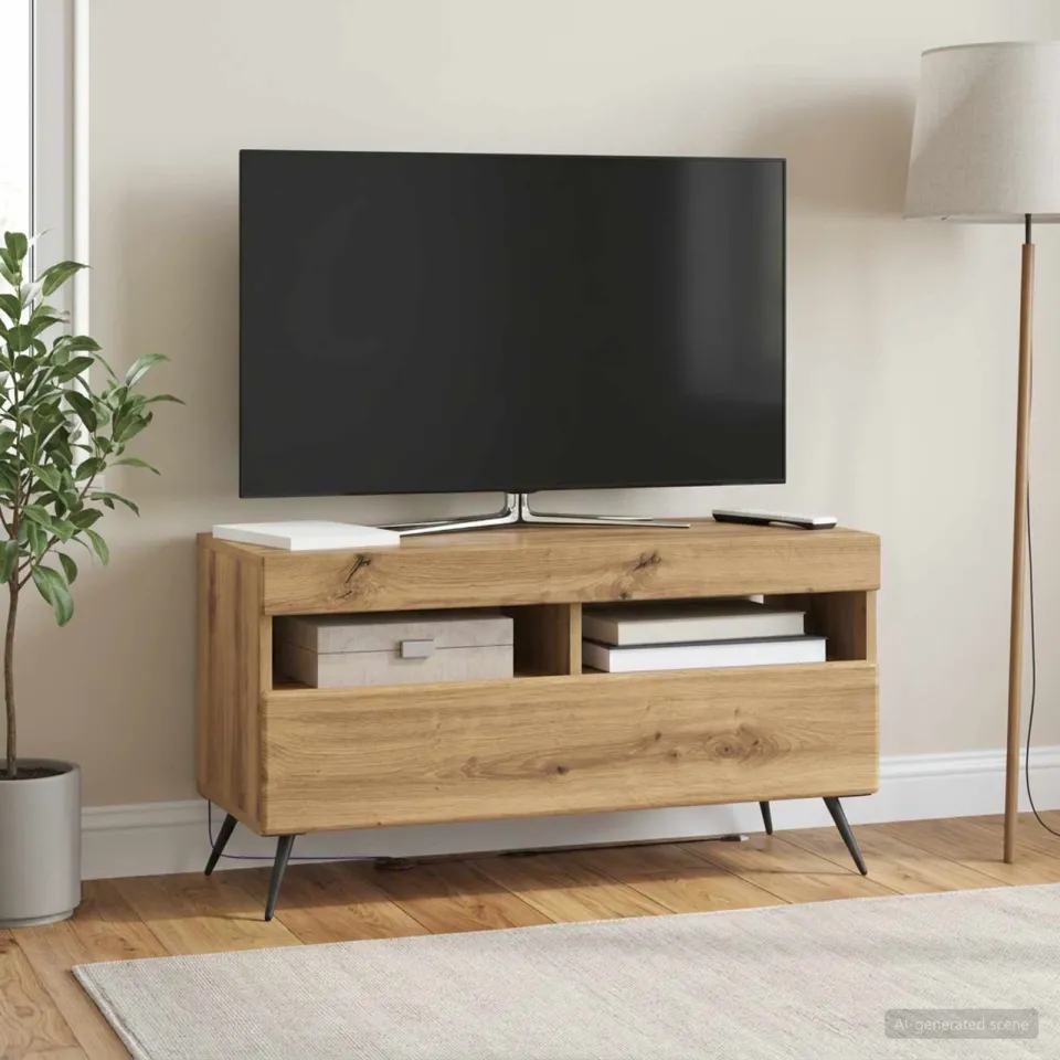 vidaXL LED tv-meubel Artisanaal eiken Bewerkt hout, foto 4