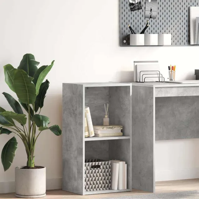 vidaXL Boekenkast met 2 schappen 40x30x76,5 cm bewerkt hout betongrijs
