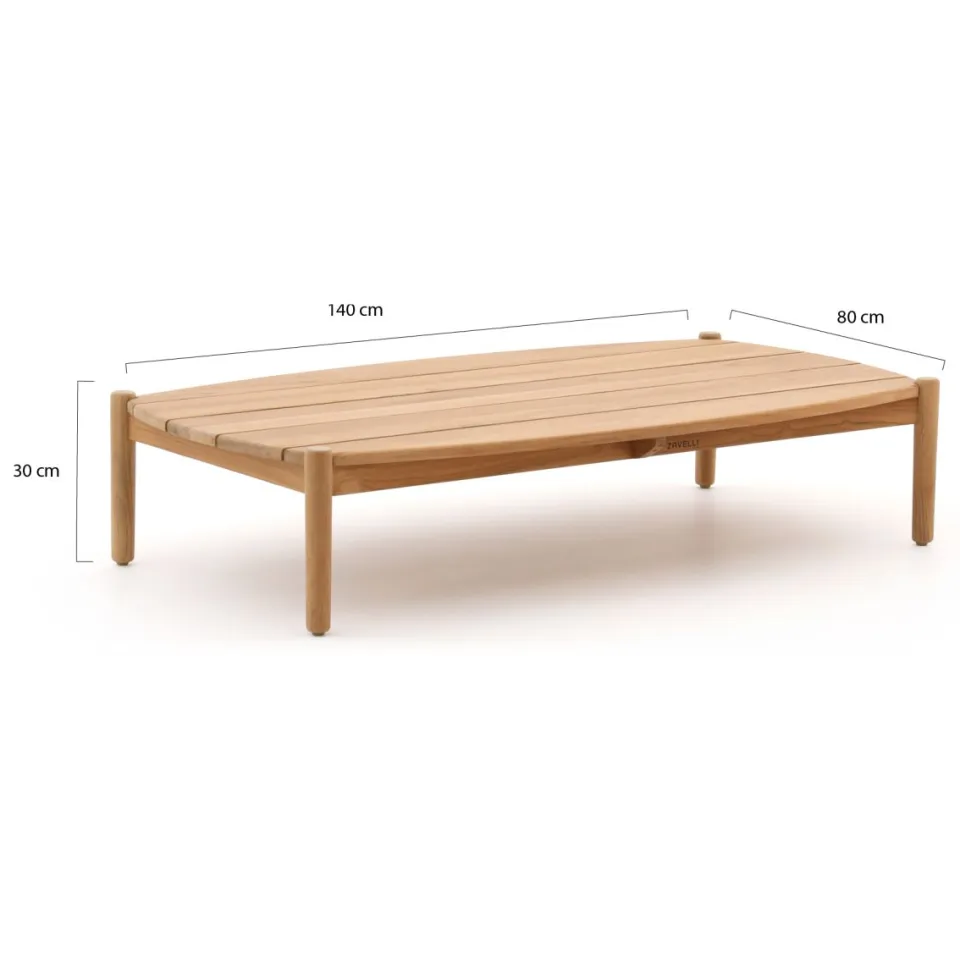 Zavelli Convivia lounge tuintafel 140x80x30cm bruin, foto 3