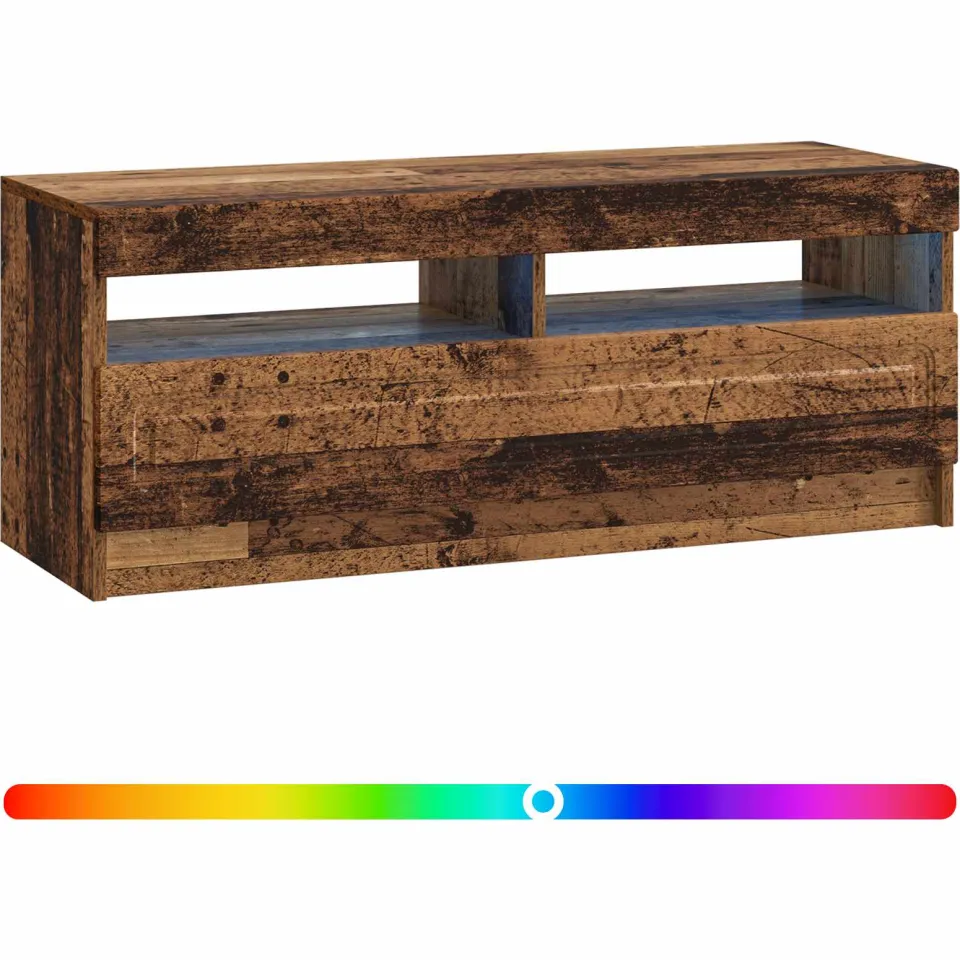 vidaXL LED tv-meubel Oud hout Bewerkt hout bruin, foto 3