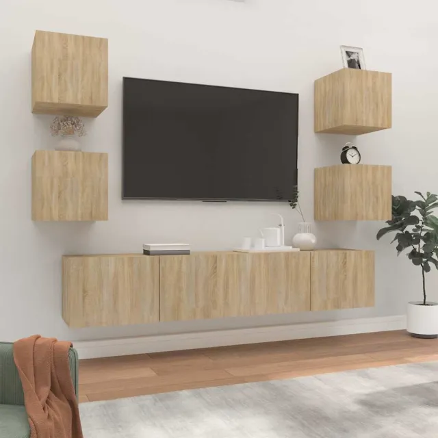 vidaXL 6-delige Tv-meubelset bewerkt hout sonoma eikenkleurig, foto 2