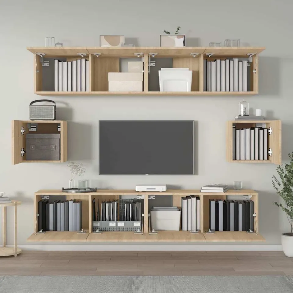 vidaXL 6-delige Tv-meubelset bewerkt hout sonoma eikenkleurig, foto 3