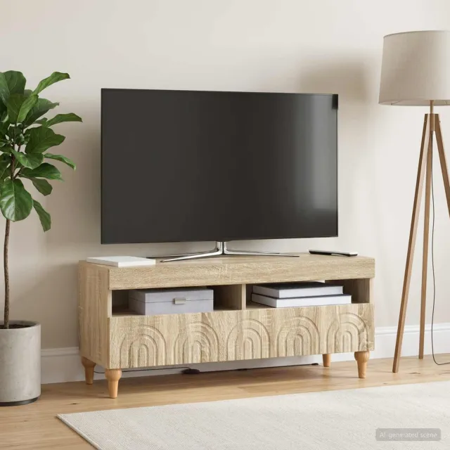 vidaXL LED tv-meubel ALKMAAR 100 x 35 x 43 cm Sonoma Eiken Bruin