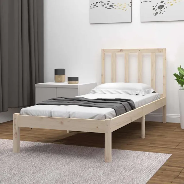 vidaXL Bedframe zonder matras massief grenenhout 75x190 cm bruin