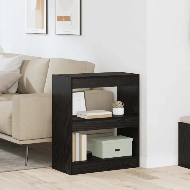 vidaXL Boekenkast 2-laags 60 x 30 x 72 cm Bewerkt hout Zwart Eiken, foto 2
