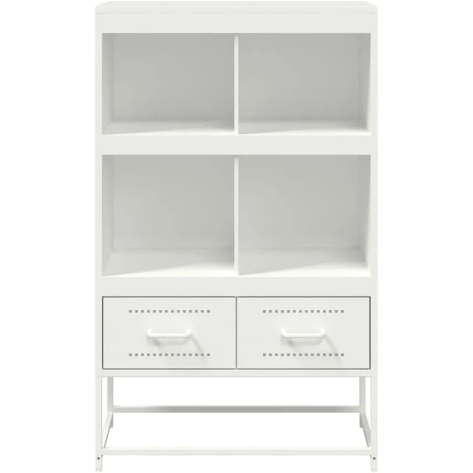 vidaXL Hoge kast 68x39x111,5 cm staal wit, foto 4